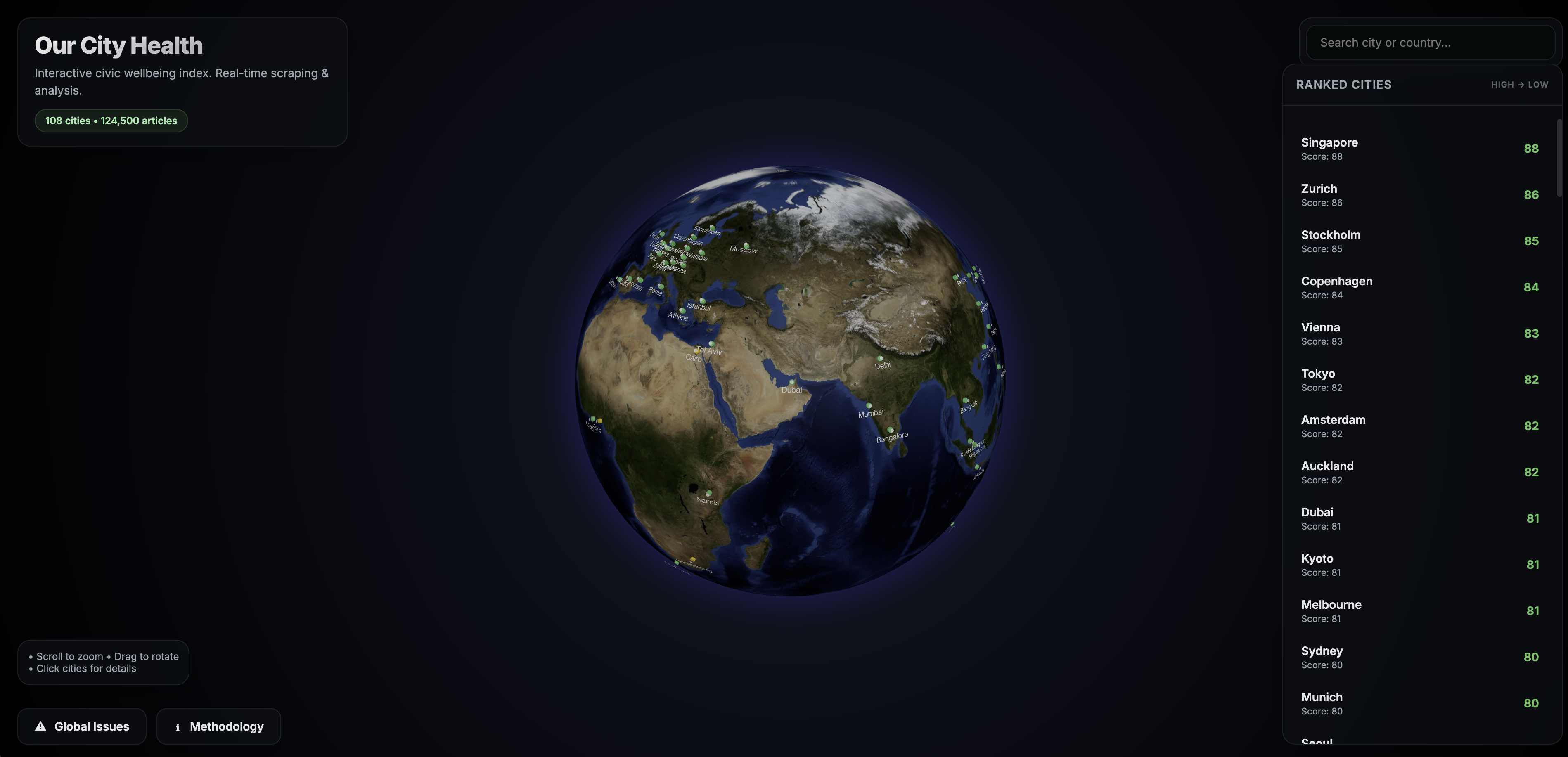 3D Globe Interface
